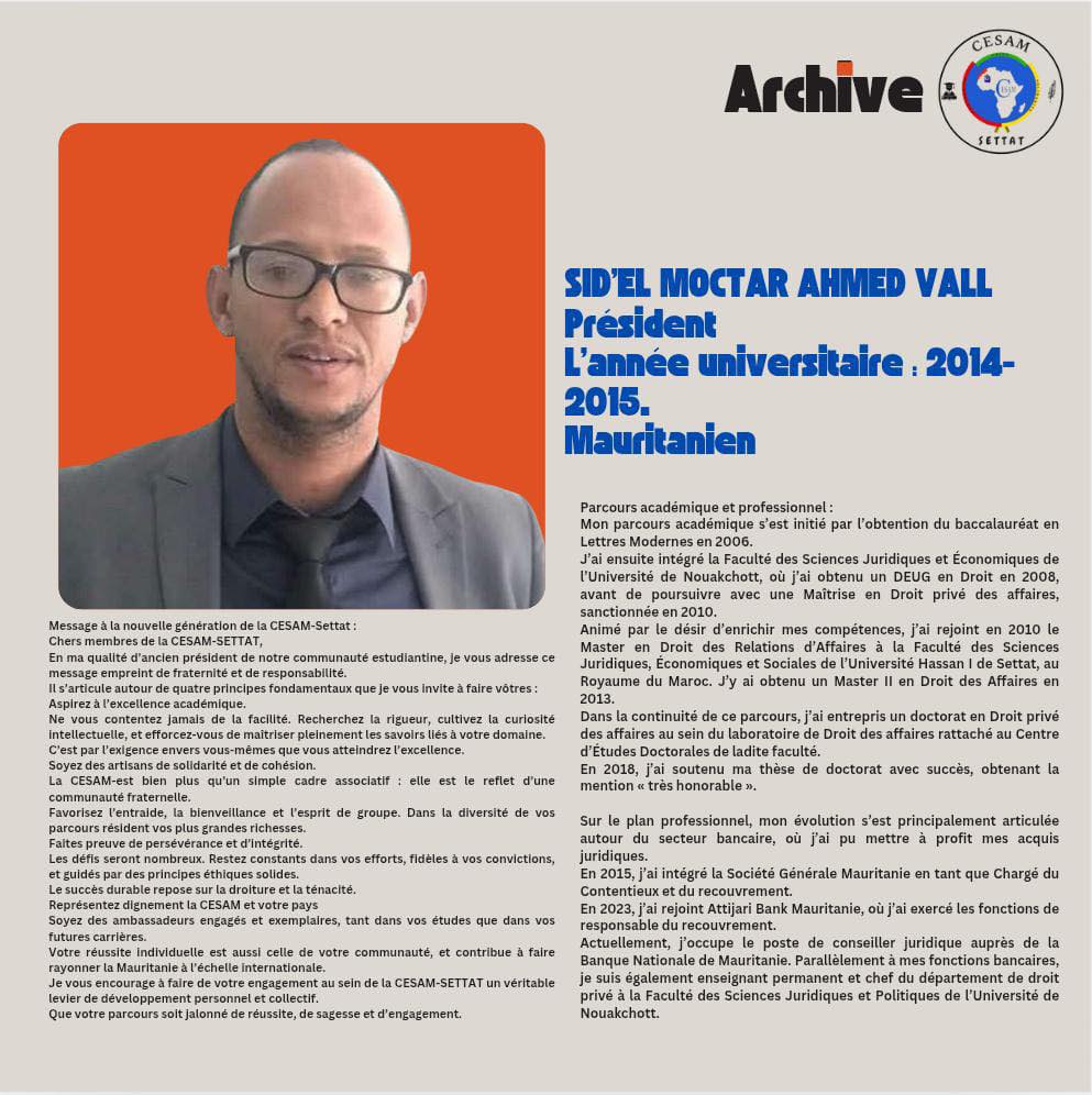 Président Cesam Settat 2014/2015