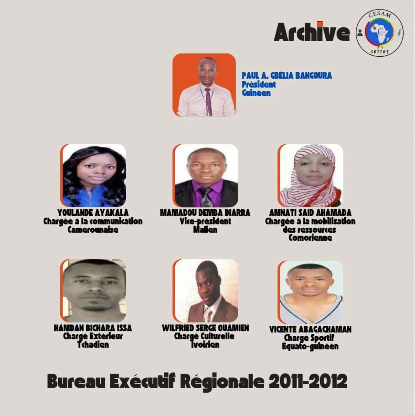 Bureau de la Cesam Settat 2011/2012